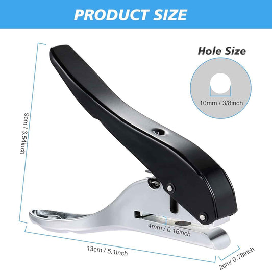 Single Hole Punch Hand Held for Tags Paper Cards Plastic Cardboard - TTpen