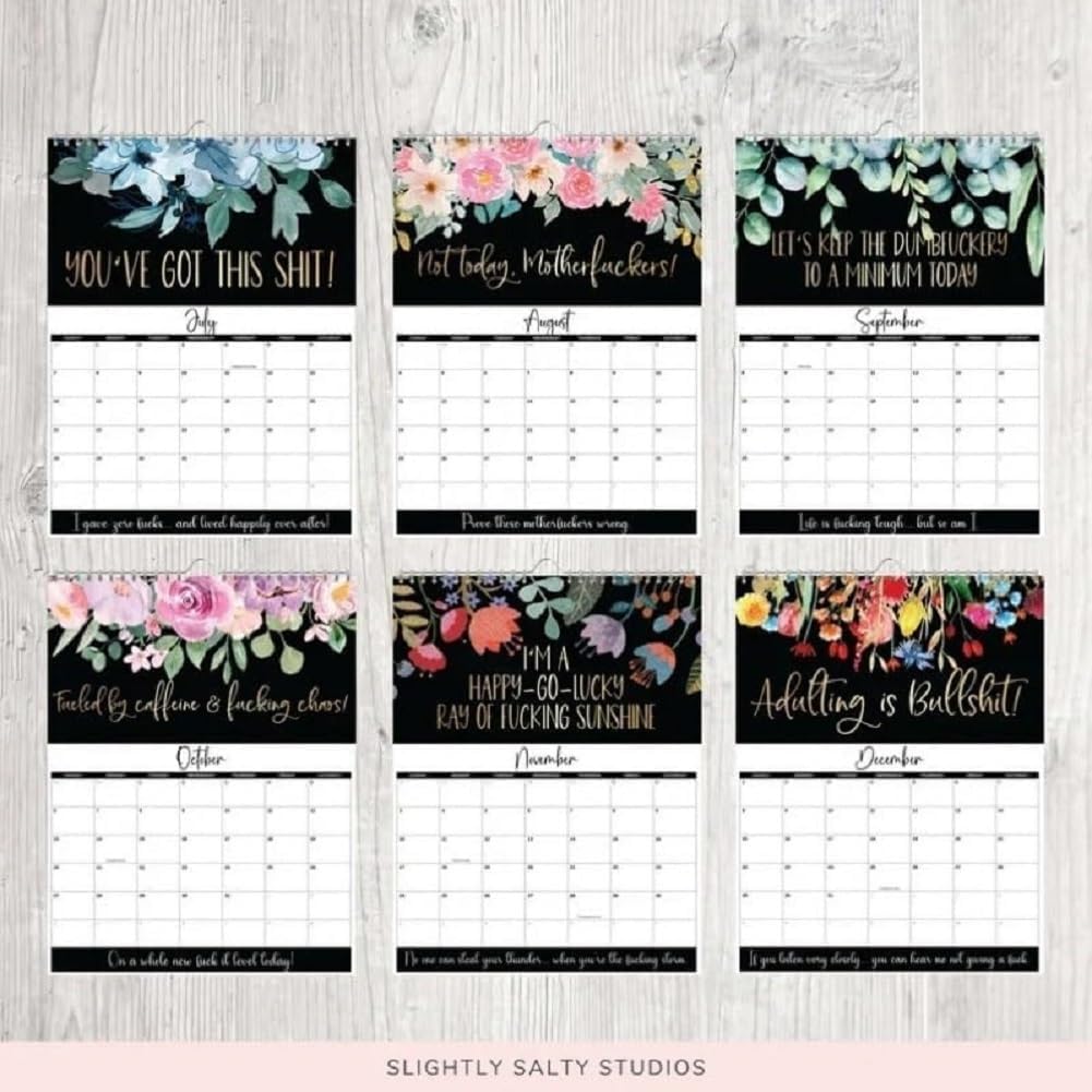 Fuck it Flower Calendar Memo,Wall 2024 Calendar for Tired-Ass Women