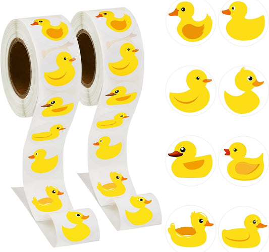 1000Pcs Yellow Duck Stickers for Bag Water Bottle 1.5 Inch