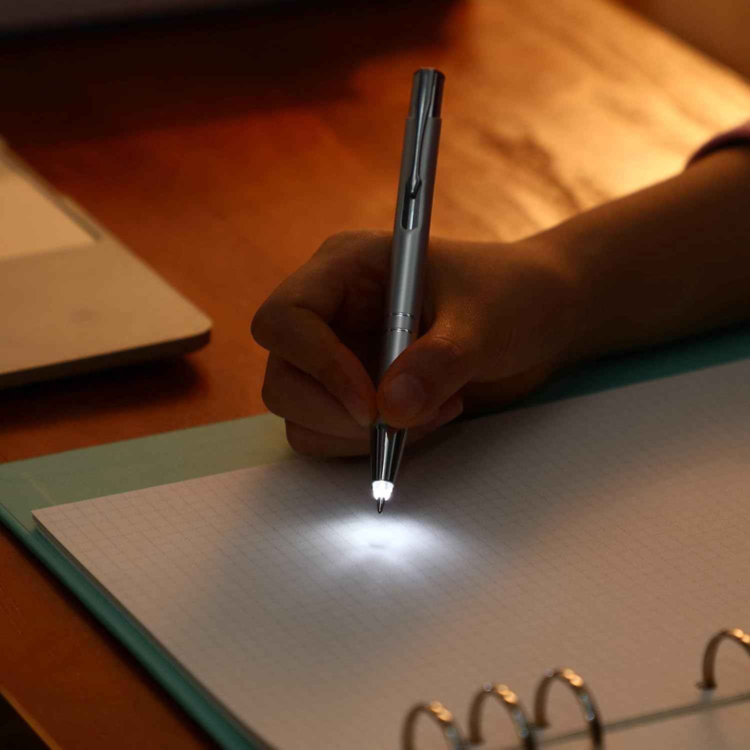 4 Pack Ballpoint Pens with LED Light for Writing in the Dark - TTpen