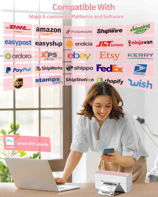 Phomemo 241BT Bluetooth Thermal Label Shipping Printer 4x6 - TTpen