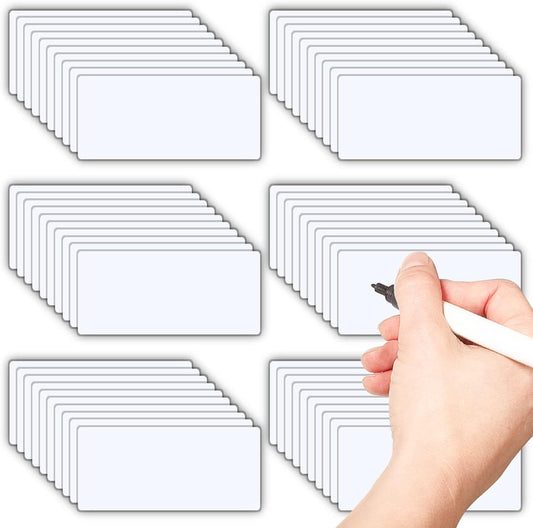 54pcs Dry Erase Magnetic Labels (1.2x3.2") White Stickers Set