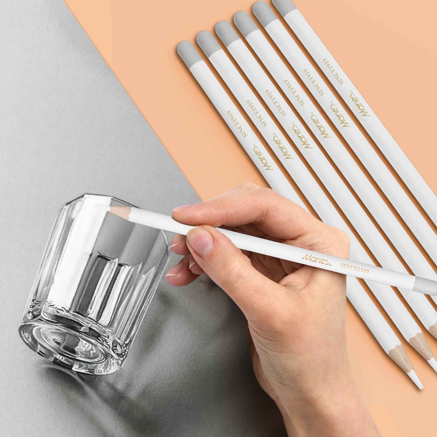 Marie’s Professional Eraser Drawing Pencil 6 Pack - TTpen