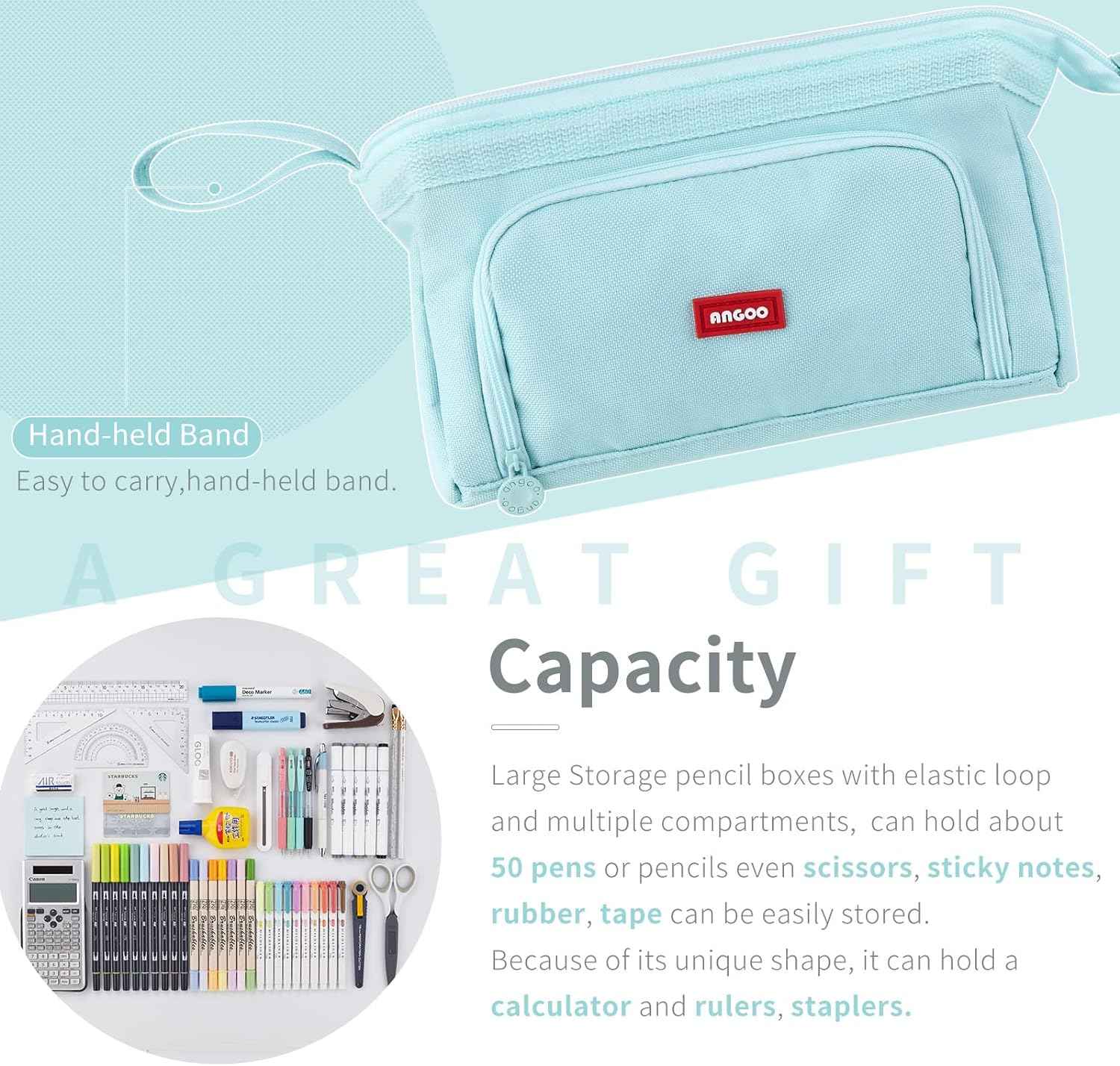 Pencil Case Large Capacity Pencil Pouch Handheld Pen Bag - TTpen