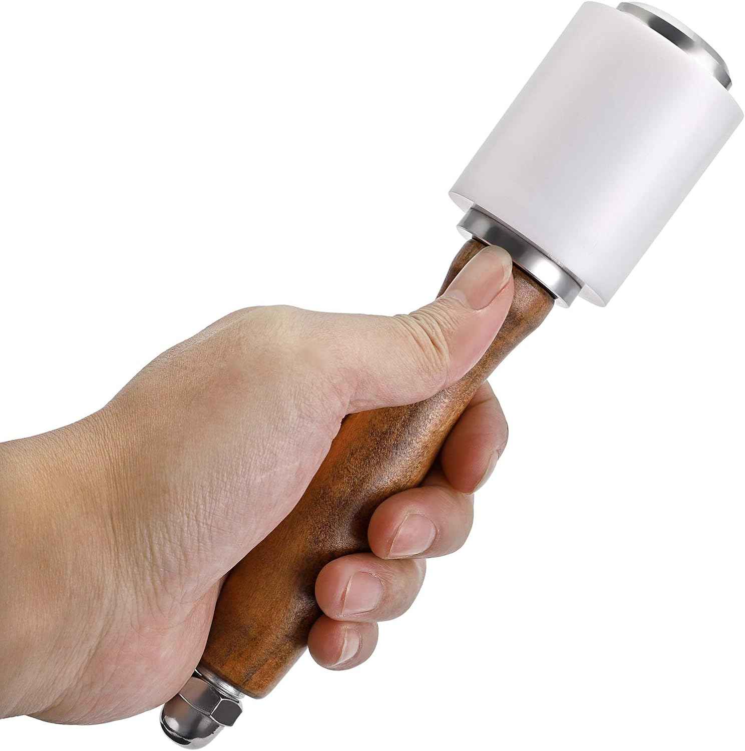 Wooden Handle Nylon Hammer Leathercraft Carving Cowhide Tool Kit - TTpen