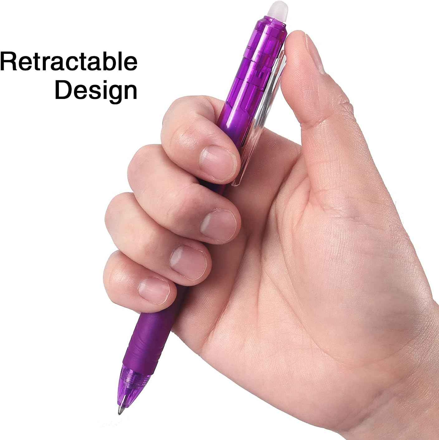 8 Pack Retractable Erasable Gel Pens Clicker Fine Point 0.7mm - TTpen