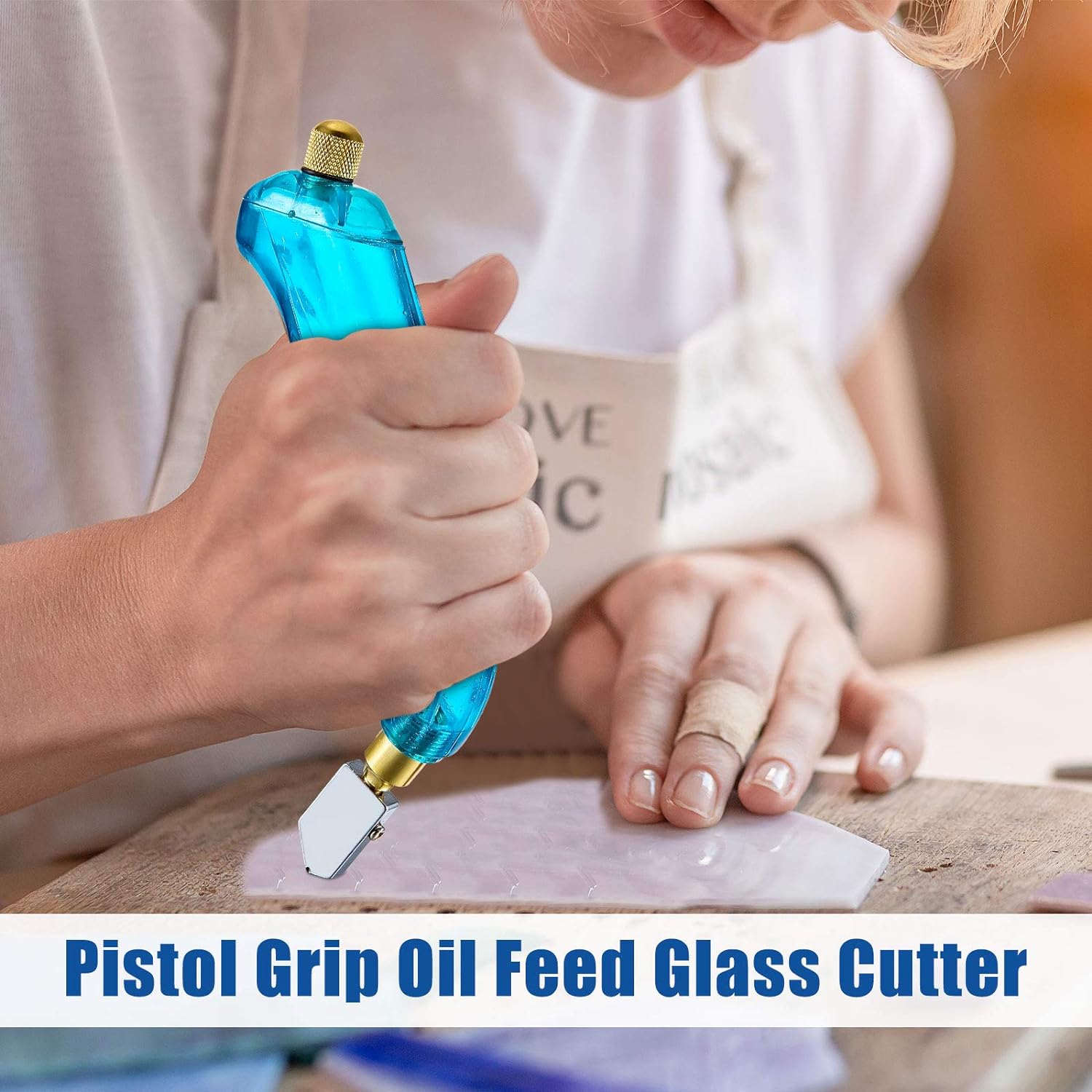 Pistol Grip Oil Feed Glass Cutter Stained Glass Cutting Tool 3 Pack