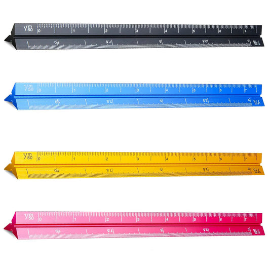 4 Colors Pocket Architectural Scale Rulers 6 Inch