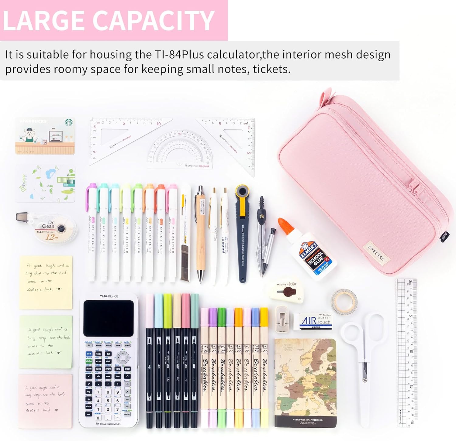 Large Capacity Pencil Case Organizer Pen Marker Holder