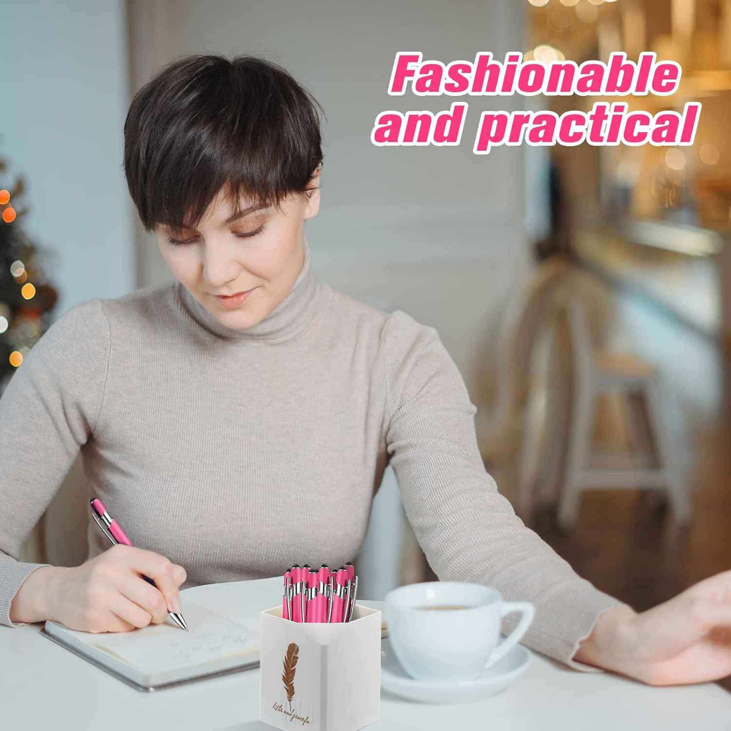 38Pcs Rubberized Ballpoint Pen with Stylus Tip for Touch Screen Devices - TTpen