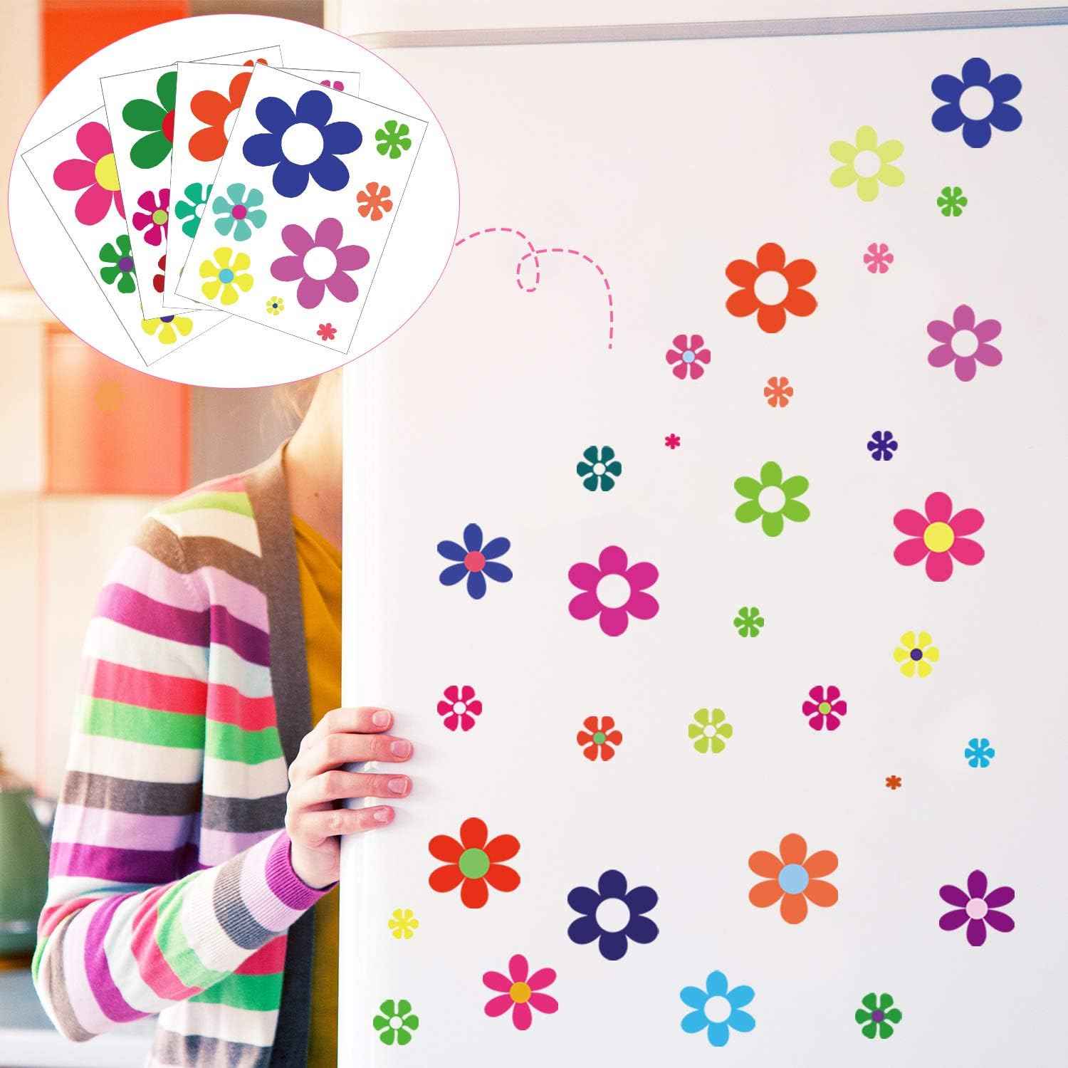 96 Pieces Car Flowers Stickers for Window Laptop Car Decoration - TTpen