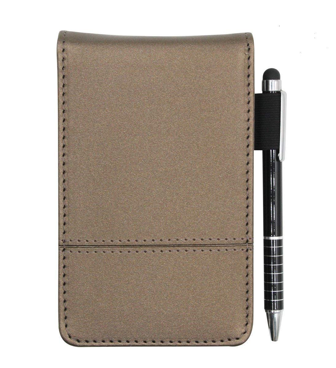 A7 Pocket PU Leather Mini Notepad with Calculator Ballpoint Pen Holder