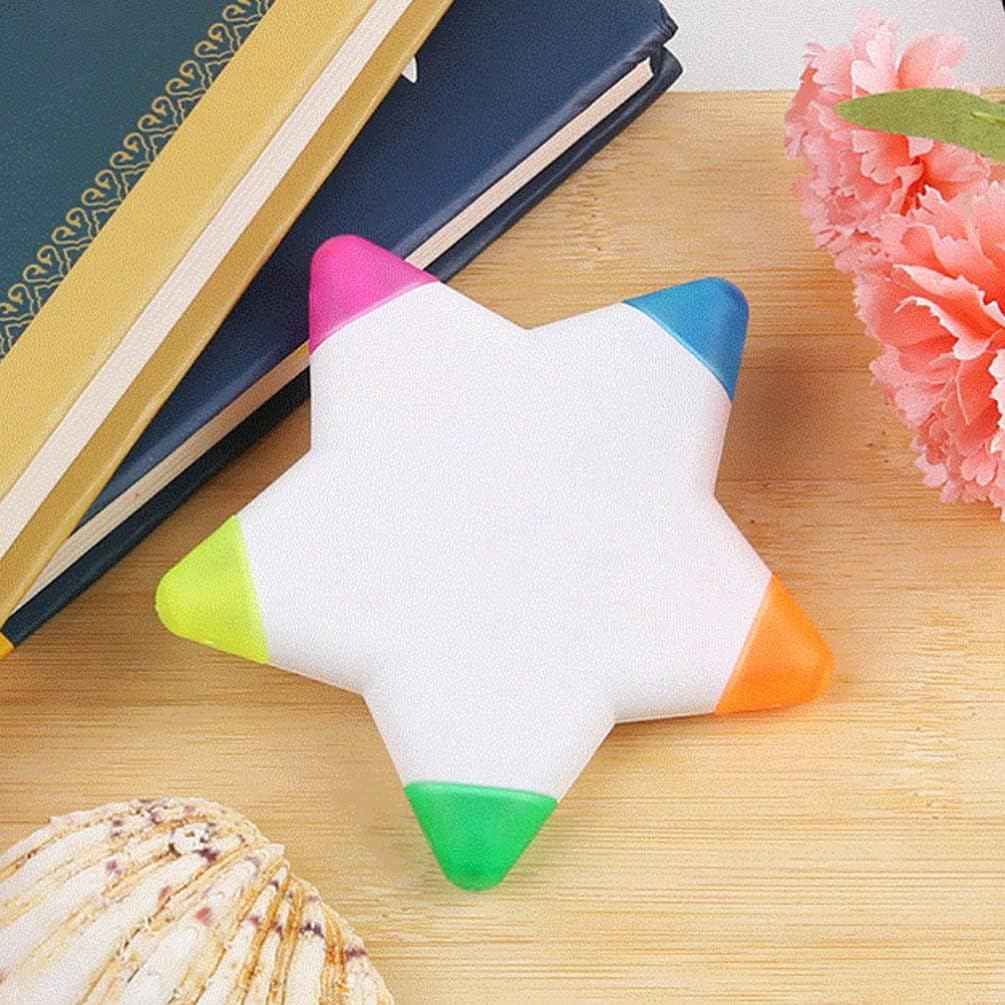 10Pcs Star Shape Watercolor Highlighter 5 In 1 Color Fluorescent Pens - TTpen