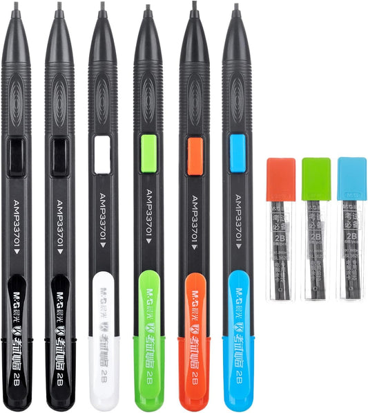 M&G 9Pcs Mechanical Pencils and 2B Black Lead Refills Set