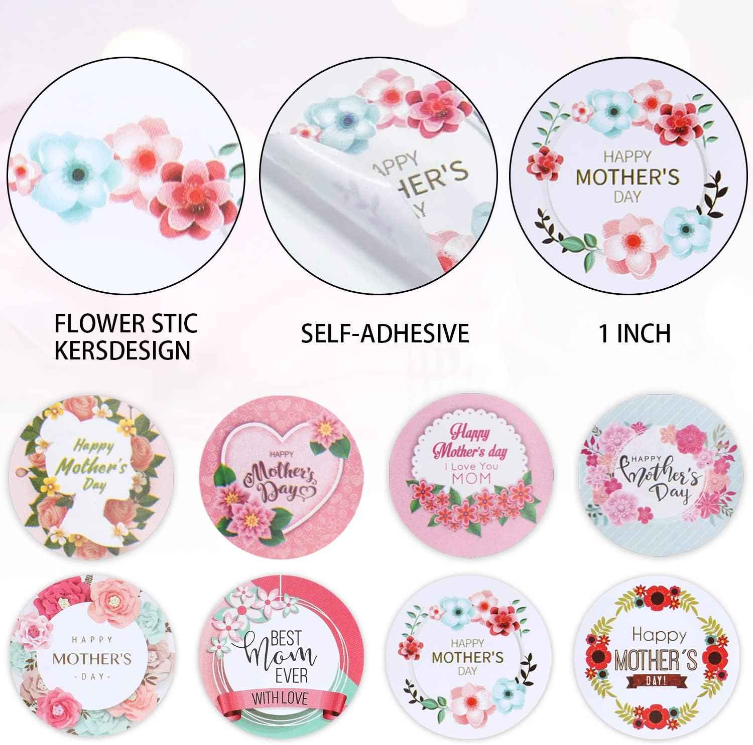 1000PCS Happy Mothers Day Stickers Roll Labels 1 INCH - TTpen