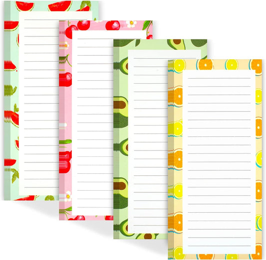 4 Pack Magnetic Notepads Grocery List Pad for Refrigerator,Fruit Design