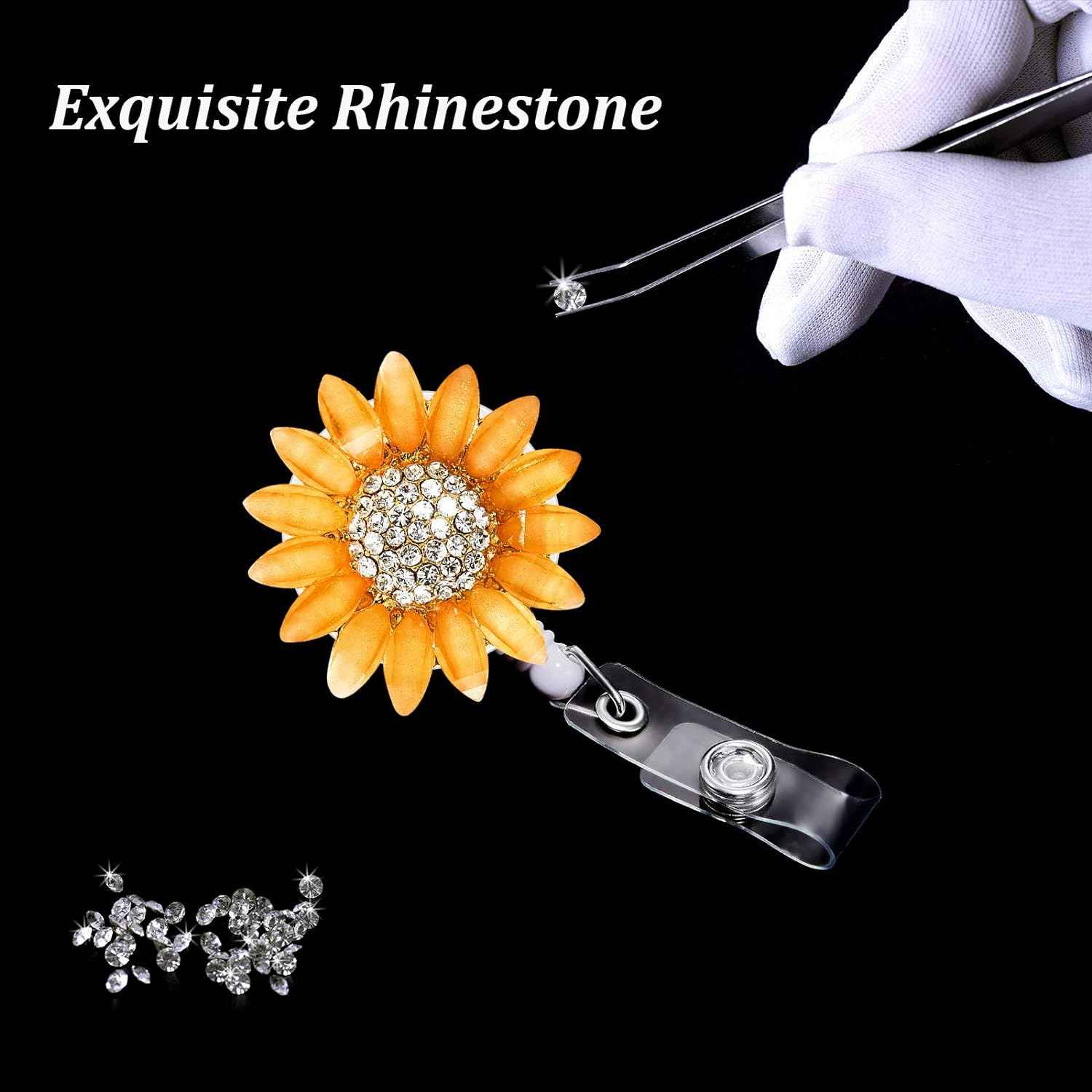 Retractable Sunflower Badge Reel Holder with Alligator Clip 2 Pack - TTpen