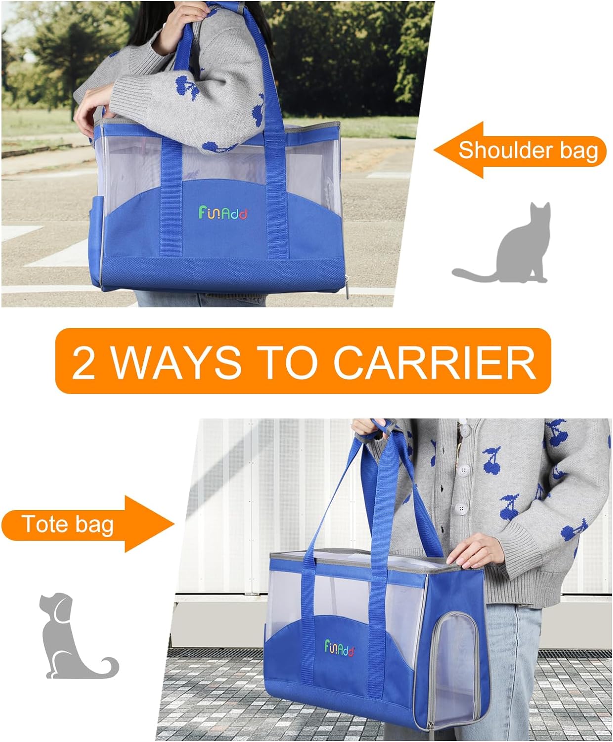 FunAdd Pet Pet Carrier,Airline Approved,for Small Dogs and Cats