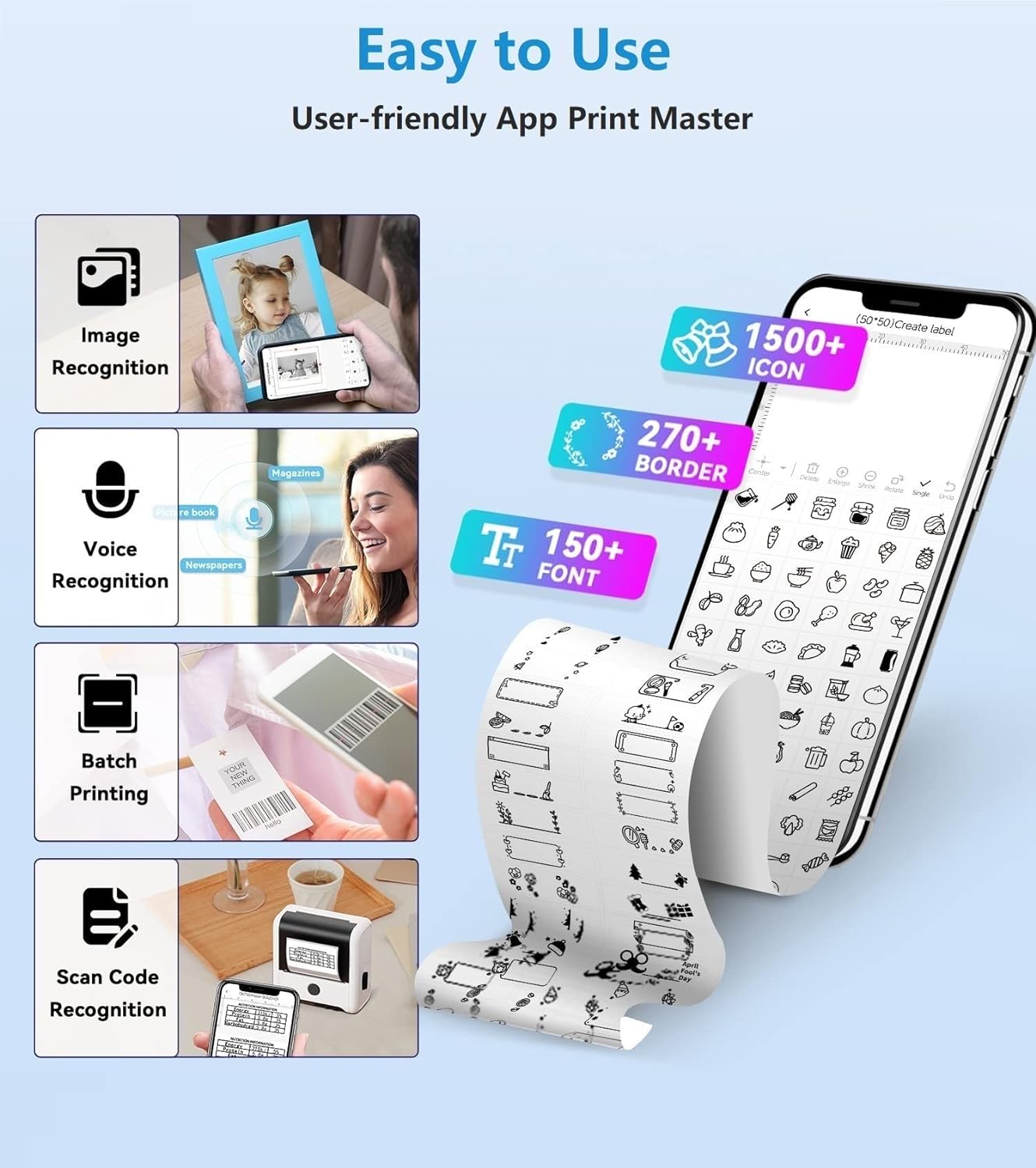 Phomemo M200 Label Maker,Bluetooth Thermal Label Printer (Type-C Charger)