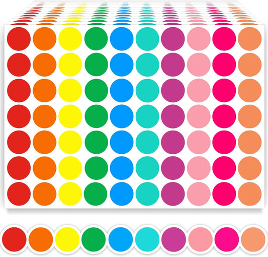 1400pcs 10 Color Dot Stickers Circle Coding Labels