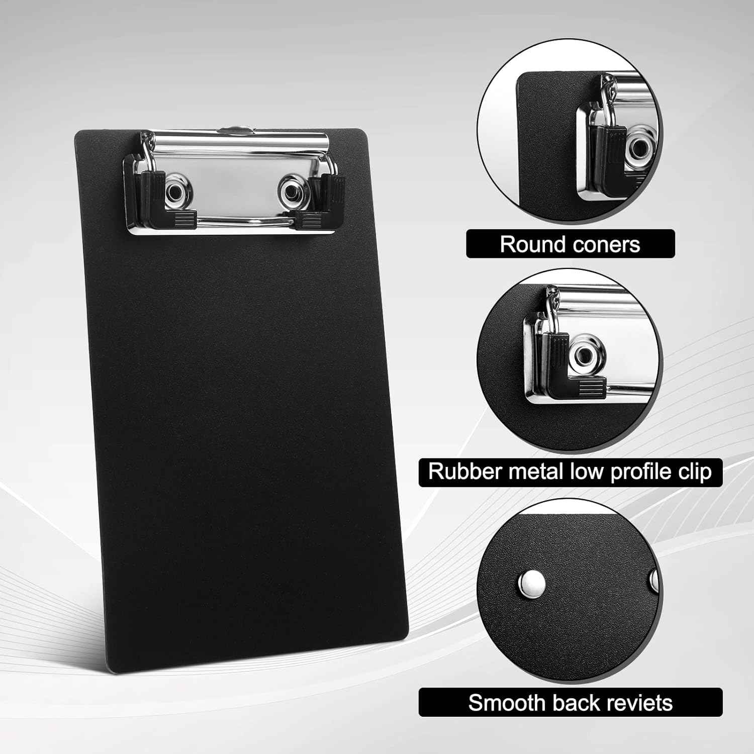 6pcs Mini Clipboards 4x6 Inch for Small Notepad Receipt Ticket Black - TTpen