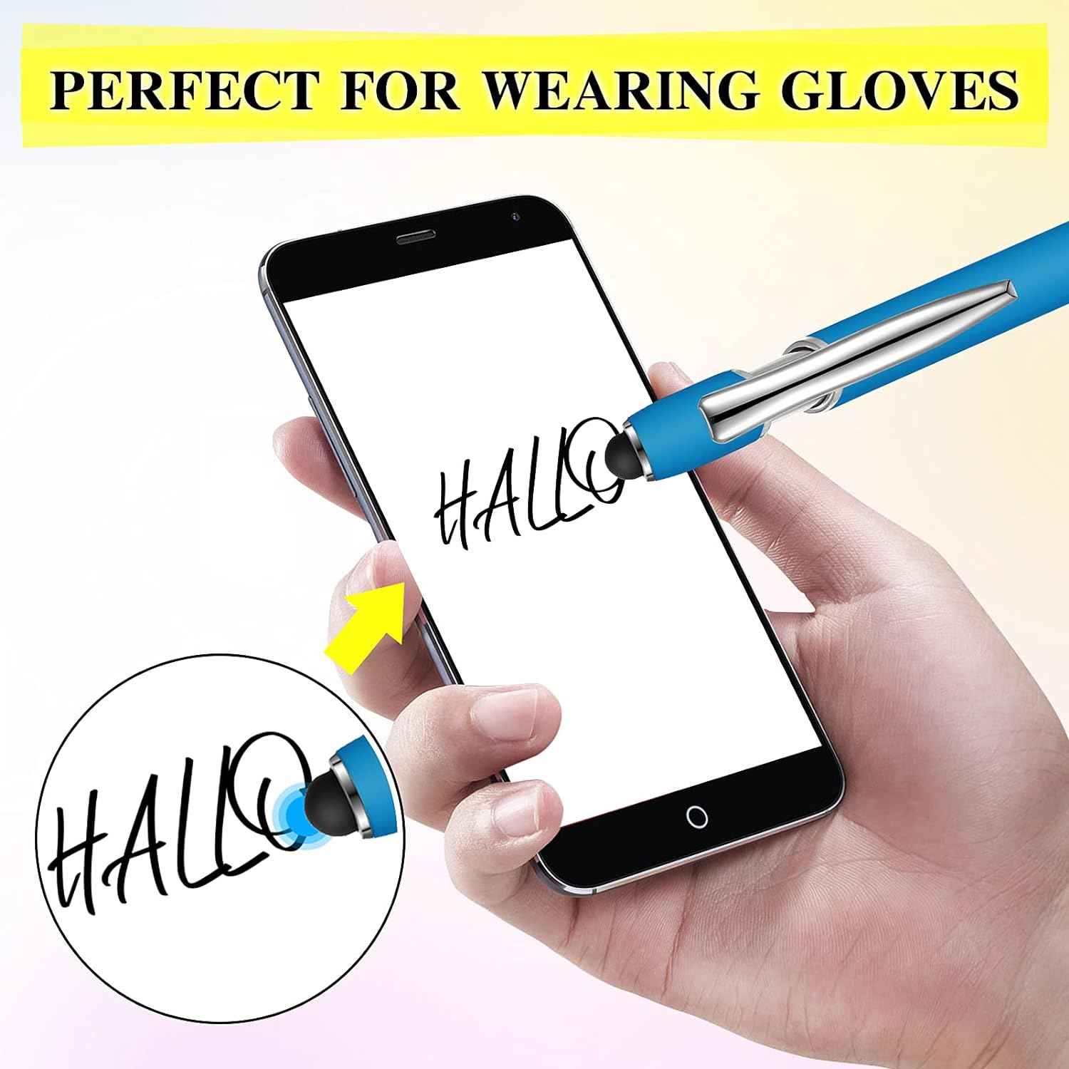 38Pcs Rubberized Ballpoint Pen with Stylus Tip for Touch Screen Devices - TTpen