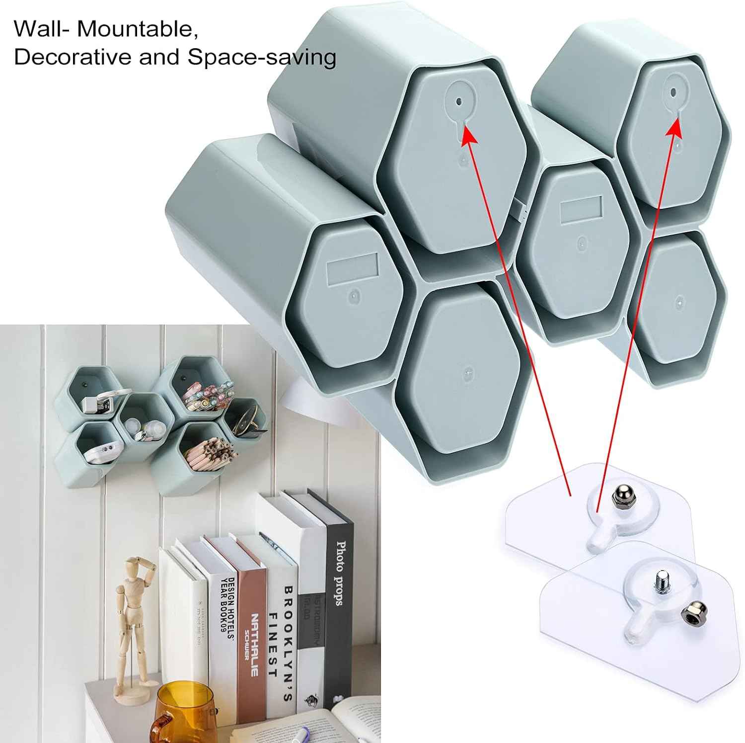 Hexagonal Creative Pen Holder Desktop Wall-Mounted - TTpen