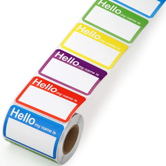 5 Colors (Hello My Name is) Name Tags Stickers 400 Labels