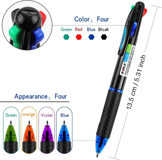 Multicolor Ballpoint Pens 4in1 0.7mm Retractable Gift Pens - TTpen