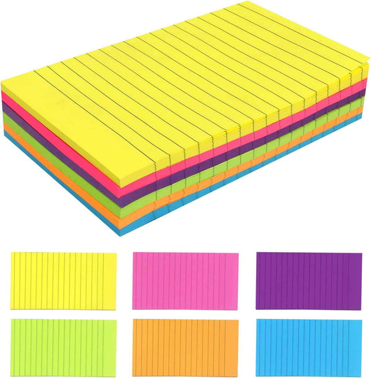 Lined Sticky Notes 4 X 6 Inch,50 Sheets/pad,6 Color - TTpen
