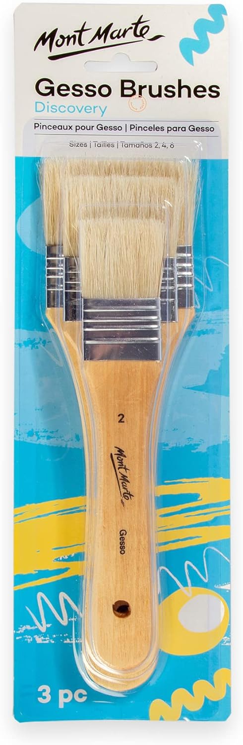 Mont Marte Gesso Brushes Sizes 2.4.6