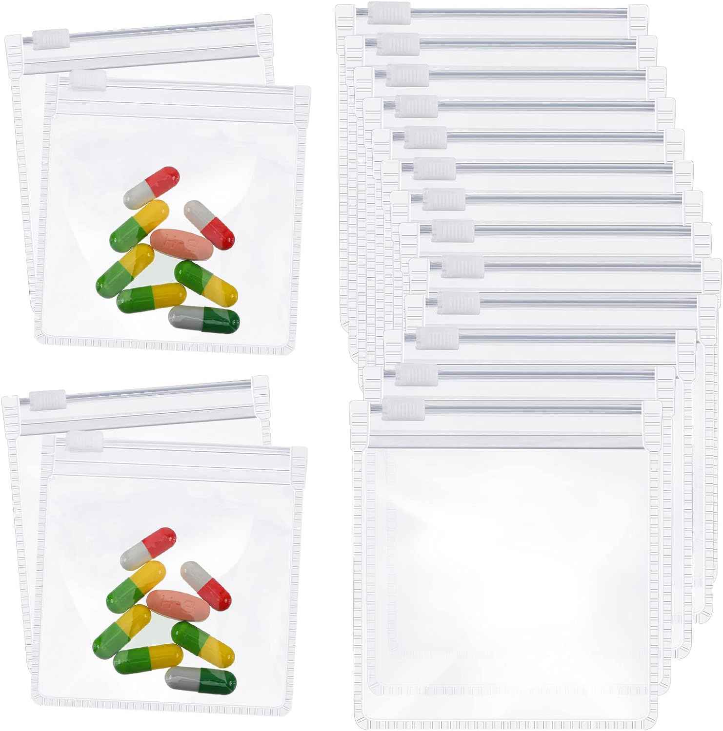 Zippered Pill Pouch Travel Medicine Organizer Storage 24 Pack - TTpen