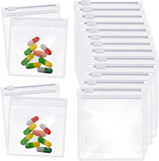 Zippered Pill Pouch Travel Medicine Organizer Storage 24 Pack - TTpen
