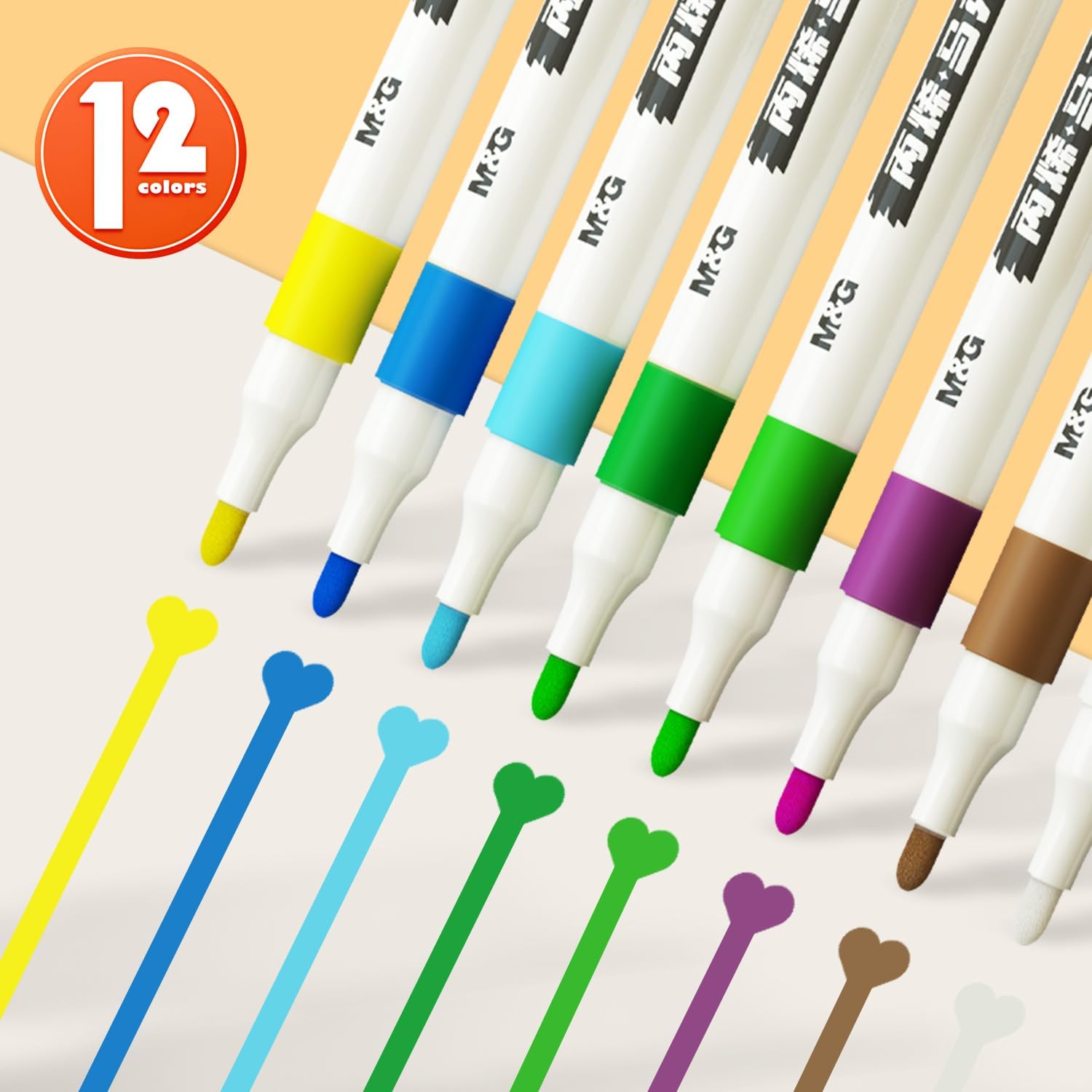 M&G 48 Colors Acrylic Paint Pens Markers for Rock Painting,Stone,Wood