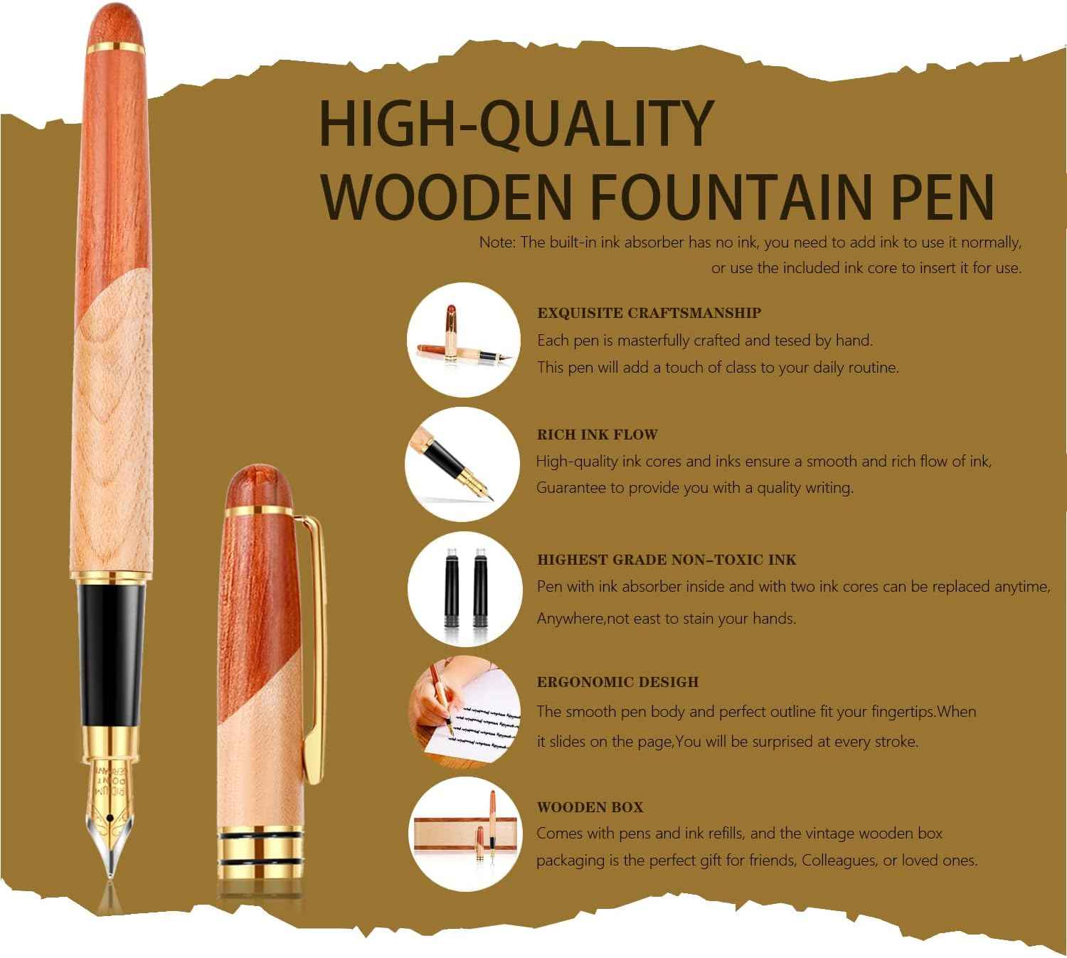 Wooden Fountain Pen Gift Set - TTpen
