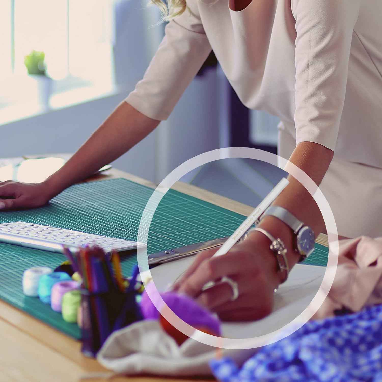 YOKE White Water Erasable Pencils for Sewing Tailor Fabric Washable 48 Pack - TTpen