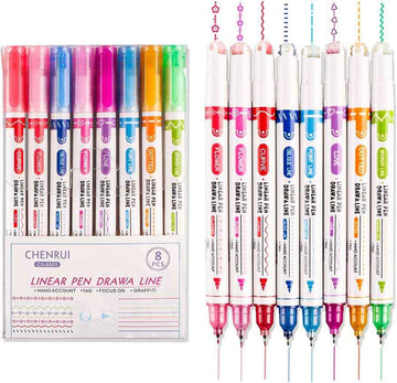 8PCS Curve Highlighter Flair Pens for Writing Journaling - TTpen