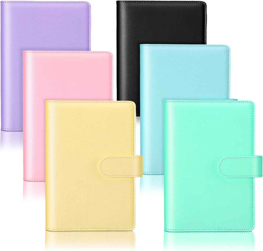 6Pcs A6 PU Leather Notebook Binder Cover with Magnetic Buckle Closure - TTpen