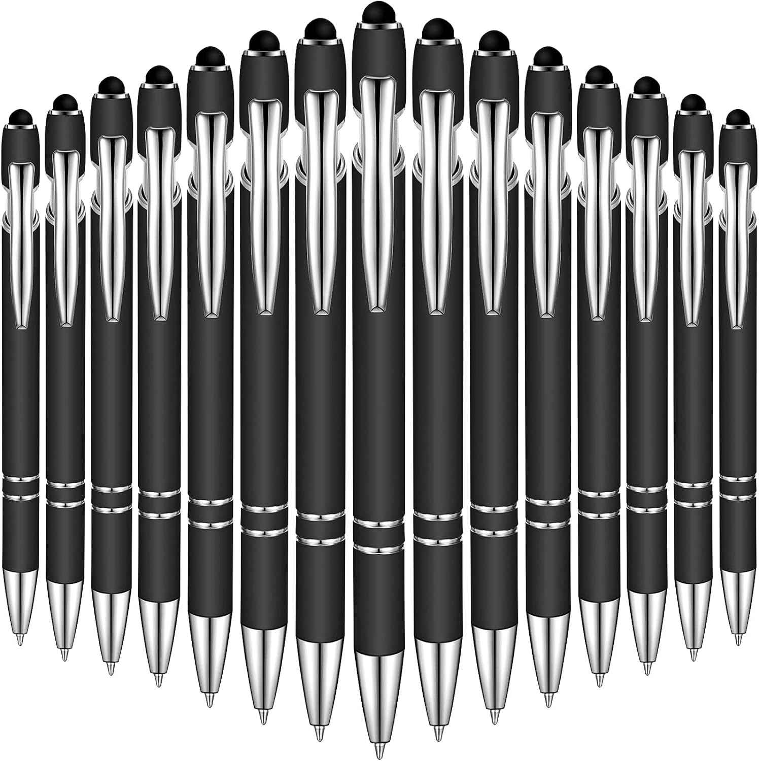 38Pcs Rubberized Ballpoint Pen with Stylus Tip for Touch Screen Devices - TTpen