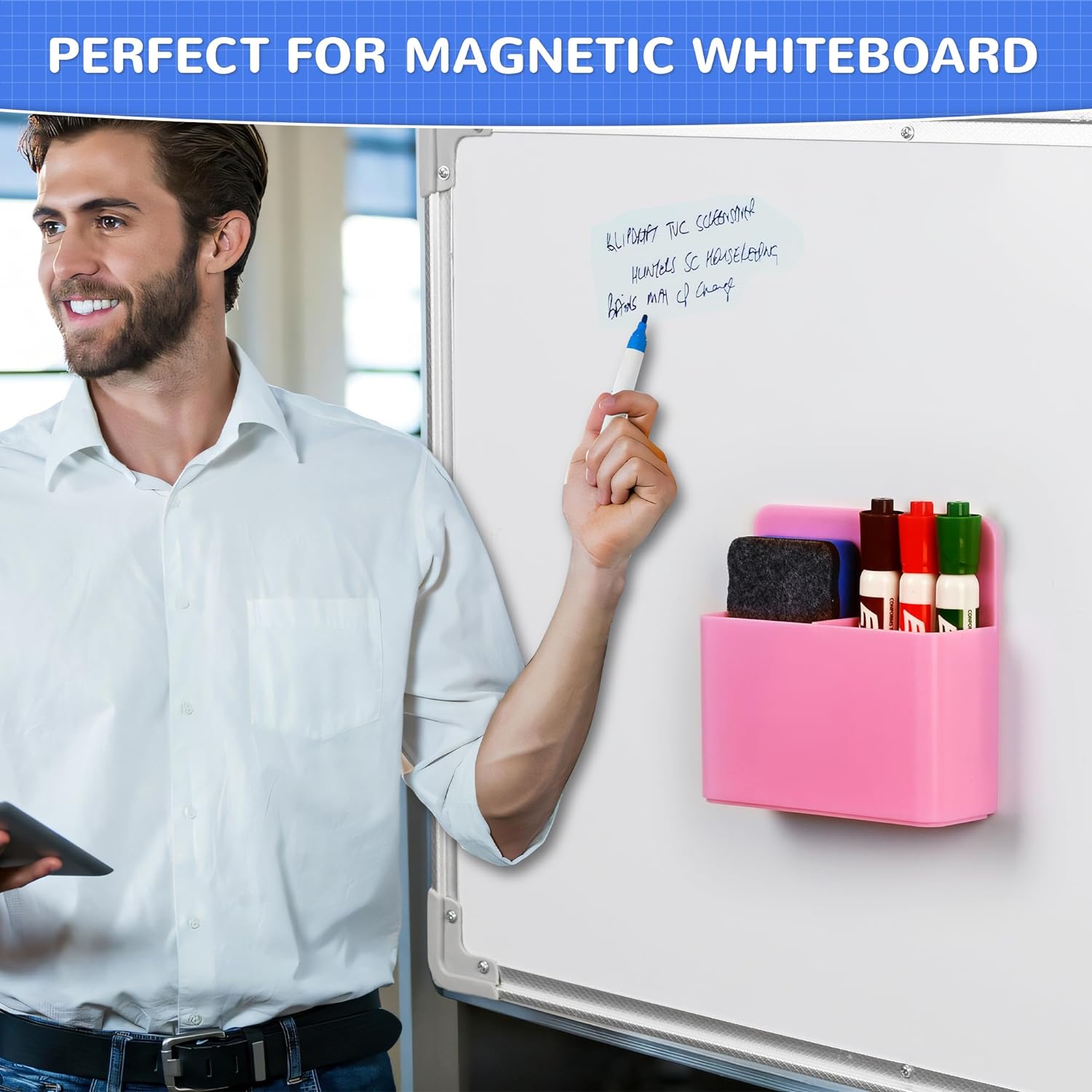 Magnetic Dry Erase Marker Pen Holder for Fridge Whiteboard,1 Pack