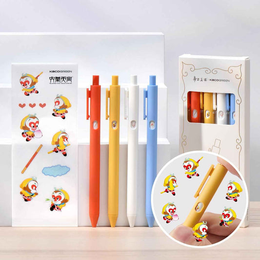 Kaco 4PCS Retractable Gel Ink Pens 0.5mm Fine Point Black Ink - TTpen