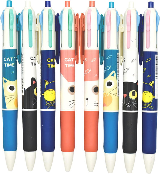 12PCS Cat 4in1 Multicolor Ballpoint Pens