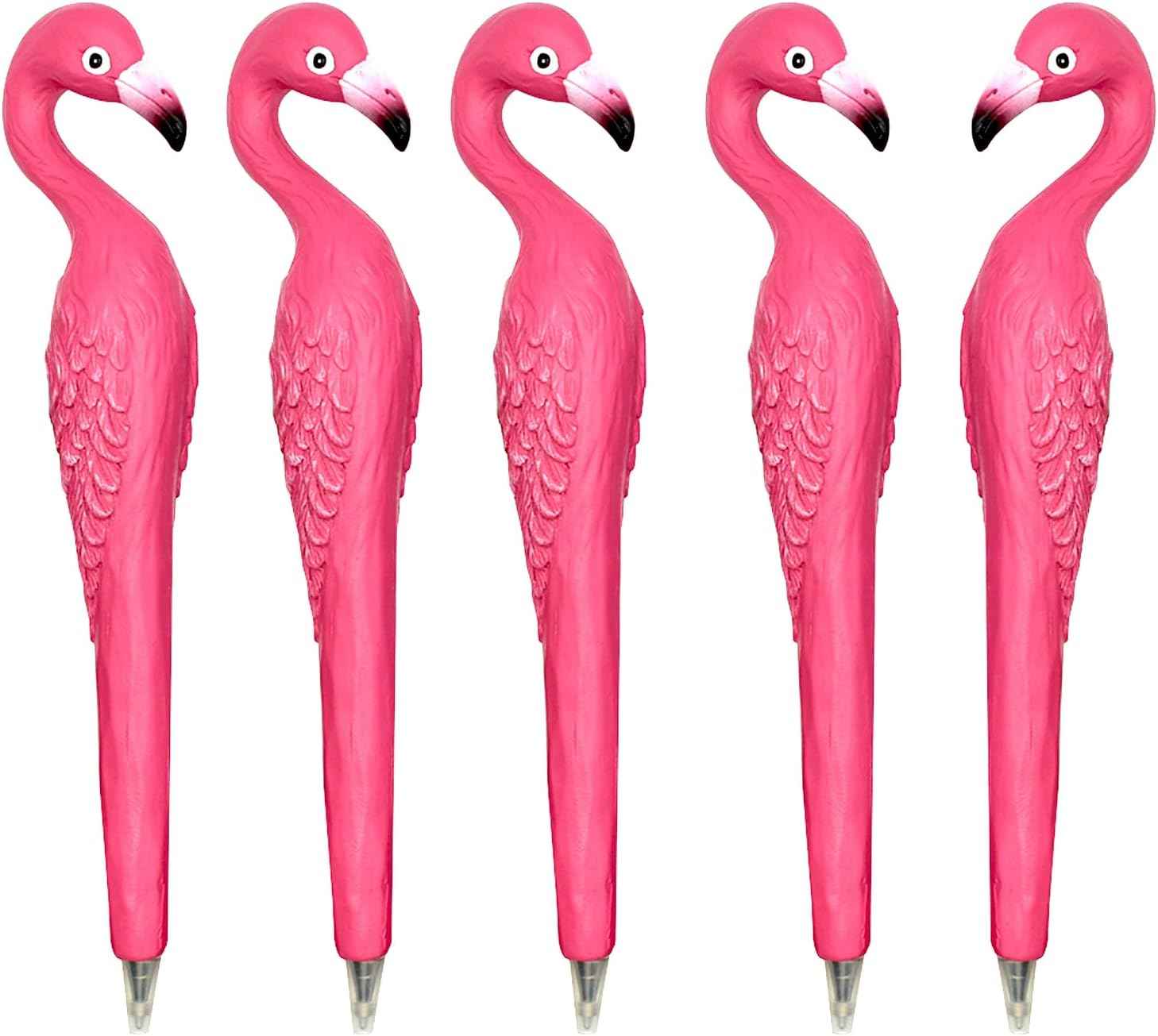5PCS Flamingo Ballpoint Pens Resin Black Ink For Kids School Supplies - TTpen
