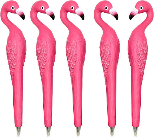 5PCS Flamingo Ballpoint Pens Resin Black Ink For Kids School Supplies - TTpen