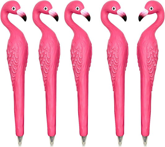 5PCS Flamingo Ballpoint Pens Resin Black Ink For Kids School Supplies