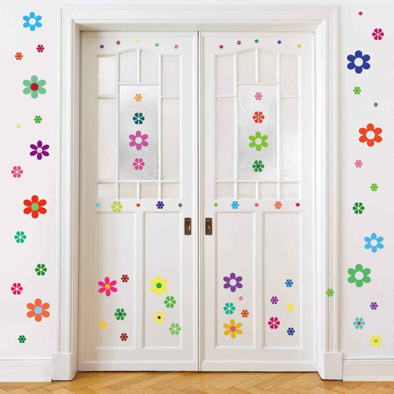 96 Pieces Car Flowers Stickers for Window Laptop Car Decoration - TTpen