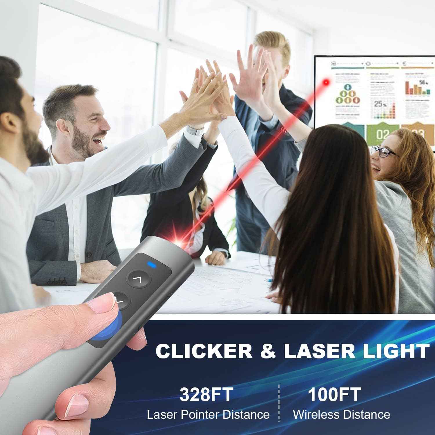 Rechargeable Green Laser Pointer Presentation Clicker for Laptop PowerPoint - TTpen