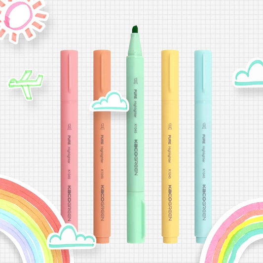 Kaco Aesthetic Highlighters,5 Assorted Macarons Color Bible Markers - TTpen