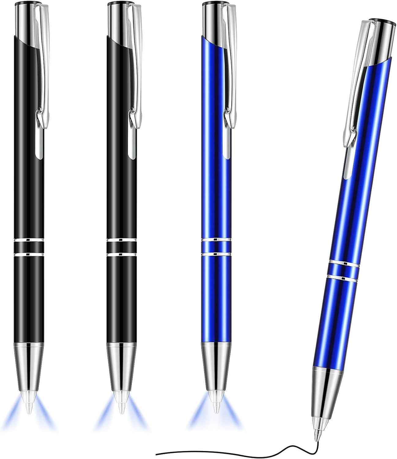 4 Pack Ballpoint Pens with LED Light for Writing in the Dark - TTpen