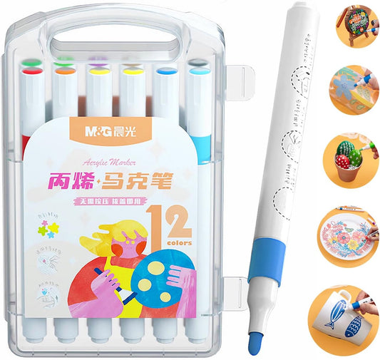 M&G 48 Colors Acrylic Paint Pens Markers for Rock Painting,Stone,Wood